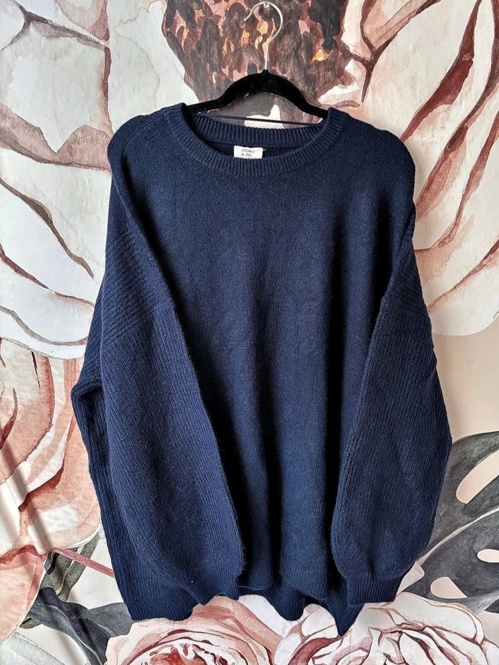 Crown & Ivy Crew Neck Sweater in Blue Size XXL NWT